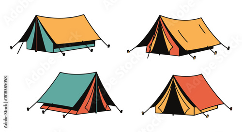 Tarp Shelter Line dynamic modern style vector