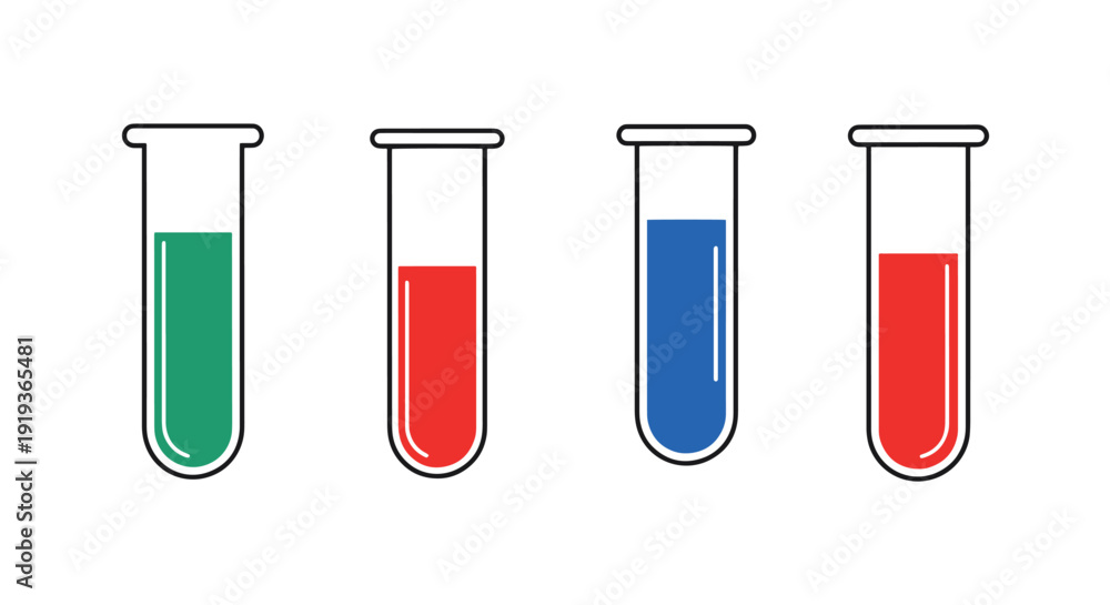 Fotografie Test Tube Line art dynamic abstract style vector