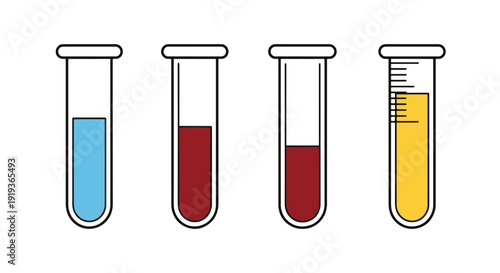 Test Tube Line art minimal abstract vector