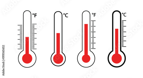 Thermometer Line art minimal creative color illustration