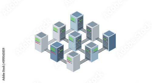 Cluster of interconnected server computers in a network.