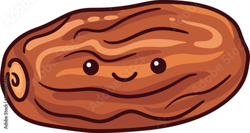 Smiling coffee bean with happy face cartoon illustration