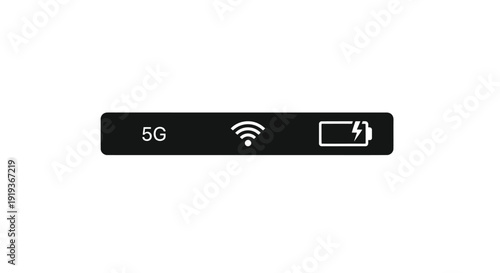 Smartphone status bar displaying 5g wifi and low battery indicators