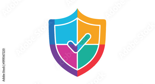 Colorful shield icon with a checkmark representing security and trust