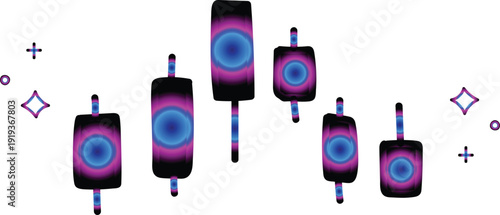 Neon Gradient Audio Speakers Floating on Light Background