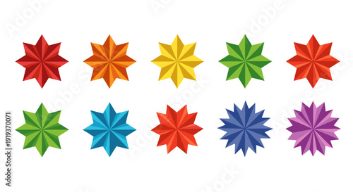 Colorful christmas poinsettia flowers in red orange yellow green blue purple