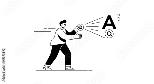 Business professional launches search engine optimization strategy for growth