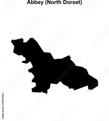 Abbey (England) blank outline map