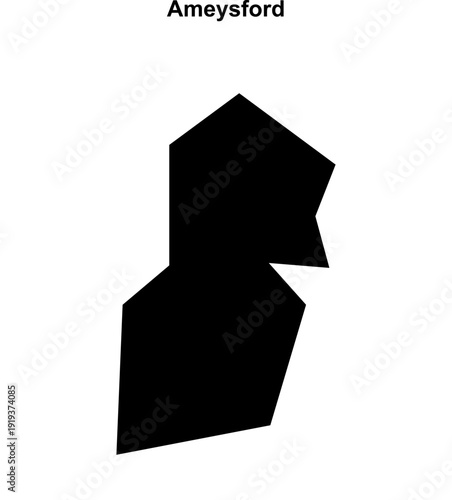 Ameysford (England) blank outline map