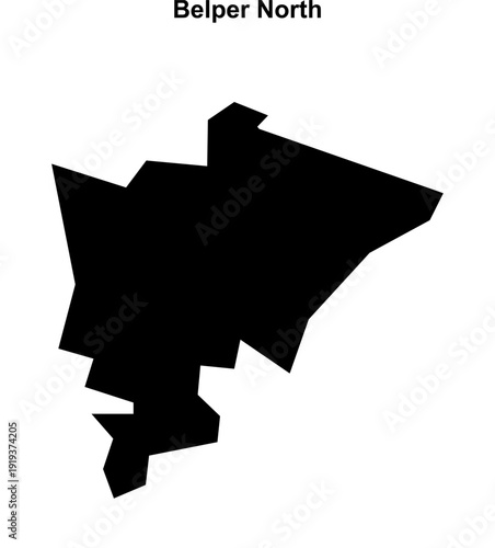 Belper North (England) blank outline map