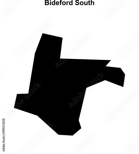 Bideford South (England) blank outline map