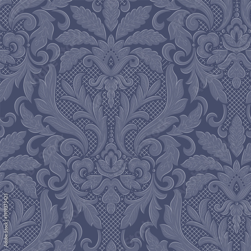 Damask modern seamless pattern element. Vintage classical old fashioned damask ornament, seamless texture for wallpapers, textile.