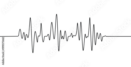 Simple waveform illustration representing sound or signal processing in a digital context with a clean white background