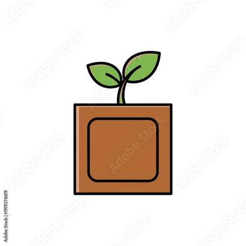 Seed Packet with Sprouting Plant Growth Icon