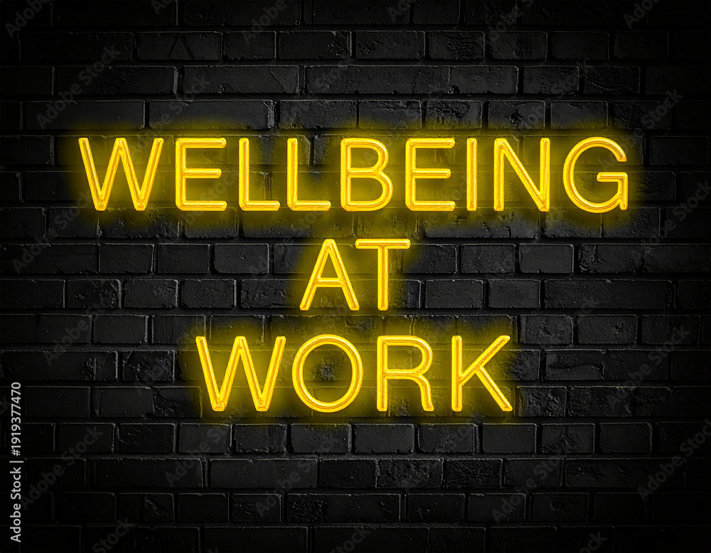 Obraz premium Leuchtende gelbe Neonschrift 