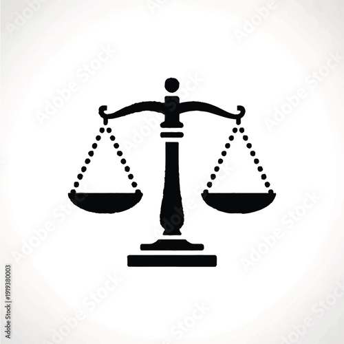 classic balance scale icon for court and justice theme