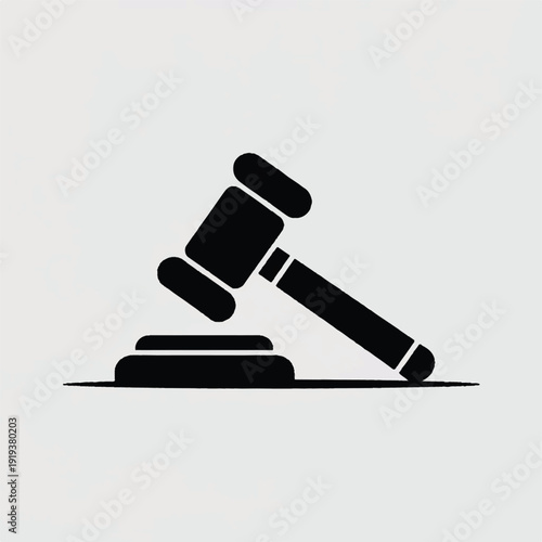 judge gavel icon on base for legal justice concept