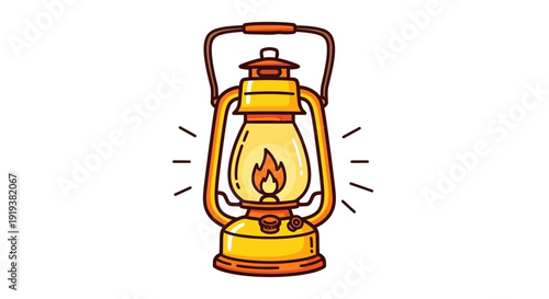 ancient lamp icon with cartoon vector style.