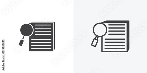 Case studies icon vector sign symbol isolated on white. Stroke and clipart style