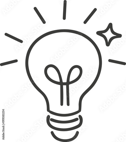 Bright Idea Light Bulb Icon