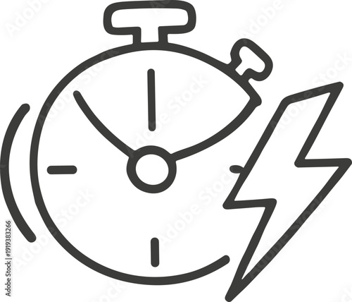 Stopwatch With Lightning Bolt Icon