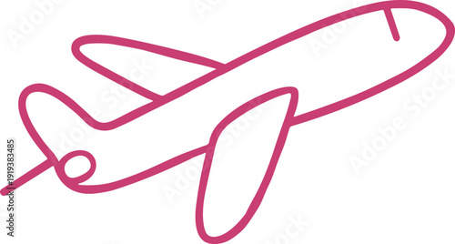 Simple Airplane Line Art