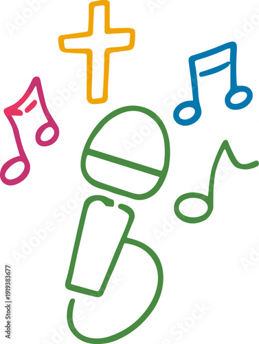 Christian Music Singing Icon