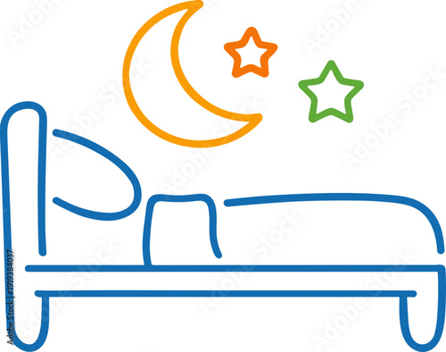 Sleeping Bed With Moon And Stars