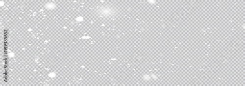 High resolution snowfall overlay on a transparent background. Freeze motion of natural snow falling