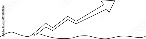 A line graph illustrating a steady upward trend with fluctuations over time Vector
