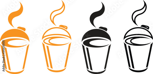 Disposable Coffee Cup Flat Vector Illustration
