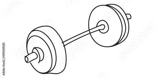 Barbell Weight Lifting Equipment Vector Icon Isolated on White Background