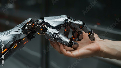 Fusion of Man and Machine: Robot Hand Clasping Human Hand