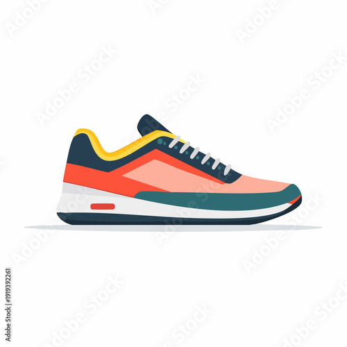 Vibrant athletic shoe with a modern design for running and sports activities