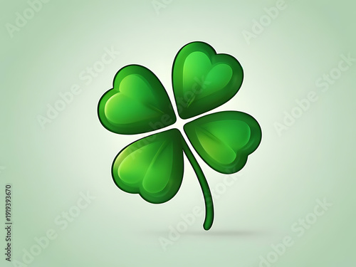Vibrant green shamrock clover symbol of luck and St. Patrick's Day celebration