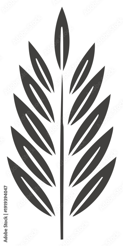Fototapeta premium Abstract illustration of a stylized wheat stalk or leaf design