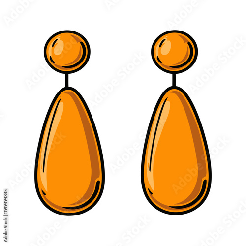 Earrings Bright Orange Teardrop Dangle Jewelry Fashion Accessory