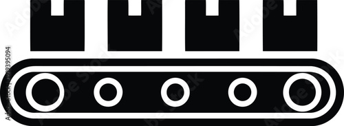 Automated conveyor belt system moving cardboard boxes for shipping and logistics