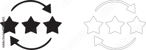 Cyclical rating. Feedback loop vector icon.