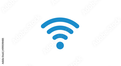 Wireless internet signal icon on white background.