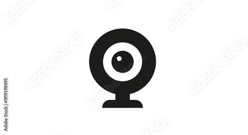 Simple black webcam icon on white background.