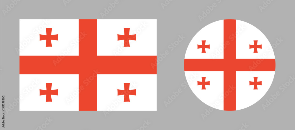Foto Georgia flag circle, rectangle shape templates