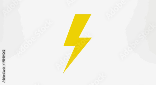 Bright yellow lightning bolt icon symbolizing energy, power, electricity, speed, and quickness on a clean white background
