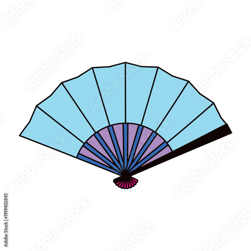 Wallpaper Mural Vibrant blue and purple hand fan illustration Torontodigital.ca
