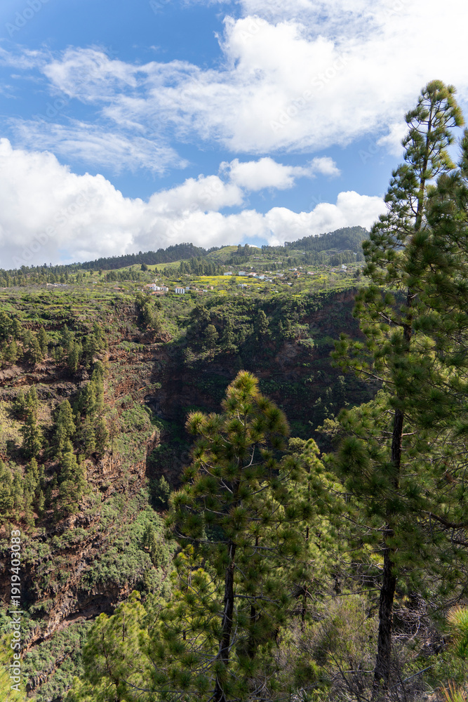 Fototapeta premium La Palma island Canary archipelago Spain.The Caldera de Taburiente National Park, located in the center of the island of La Palma, is the biggest tourist attraction of the so-called 