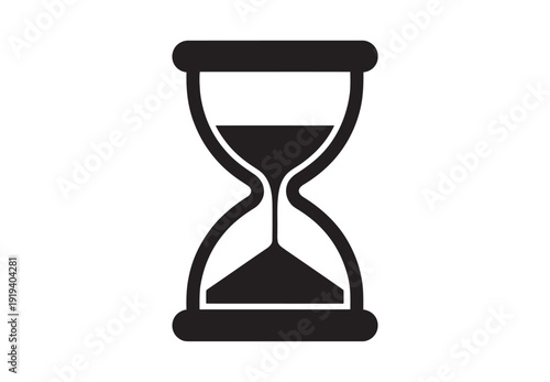 Classic Hourglass Icon, minimalist design, time management concept, productivity symbol, scheduling reminder, efficiency, digital planning vector illustration
