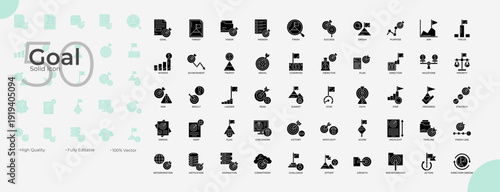 Goal Solid Editable Icons set