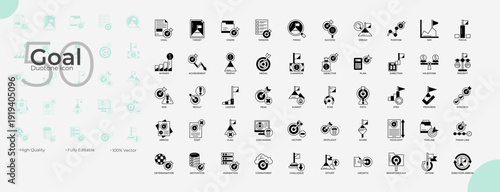 Goal Duotone Editable Icons set