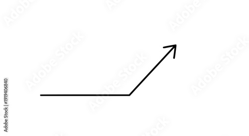 Simple black line graph depicting an upward trend indicating strong growth achievement potential for successful business development planning