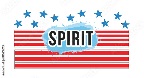 American spirit grunge style vector label with stars
